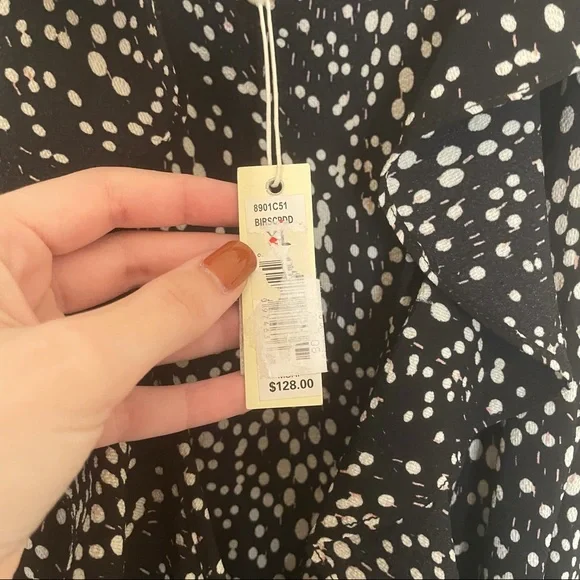 Max Studio Polka Dot High-Low Ruffle Wrap Dress, XL NWT - Picture 5 of 6